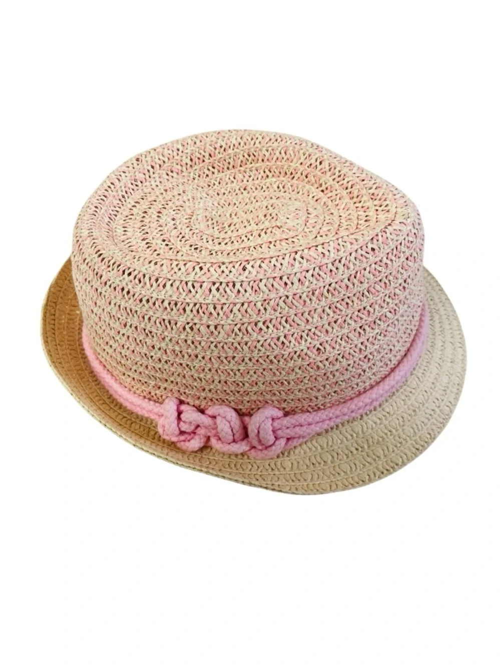 Wallaroo Hat Lulu Trilby Fedora In Pink W/ Knot Detail Size 4-8Yrs
